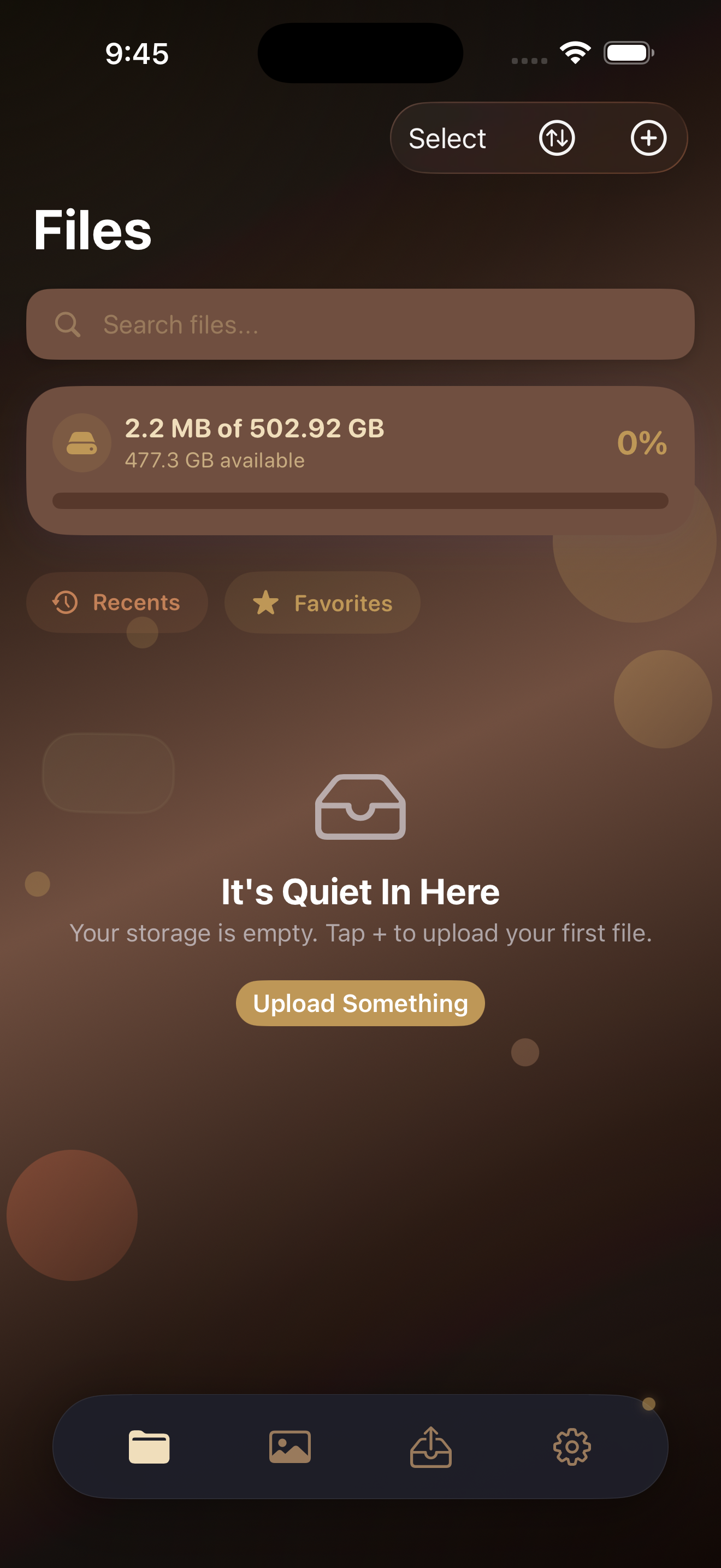 Ugh! Storage app — dark mode