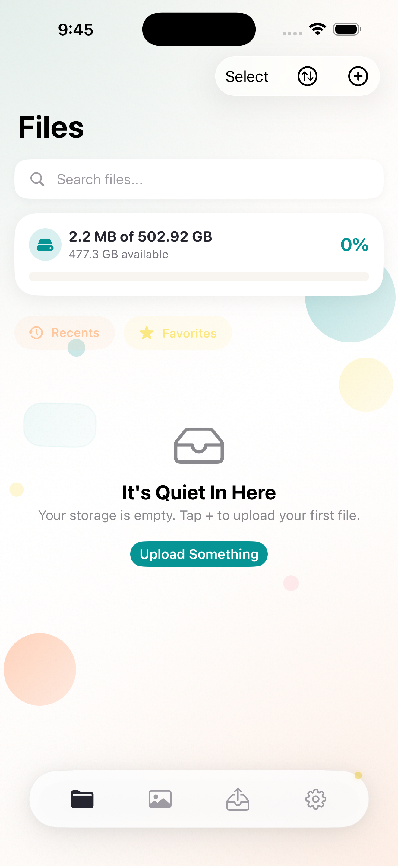 Ugh! Storage app — light mode